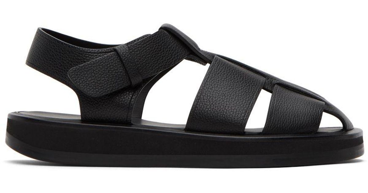 The Row Fisherman Sandals in Black | Lyst
