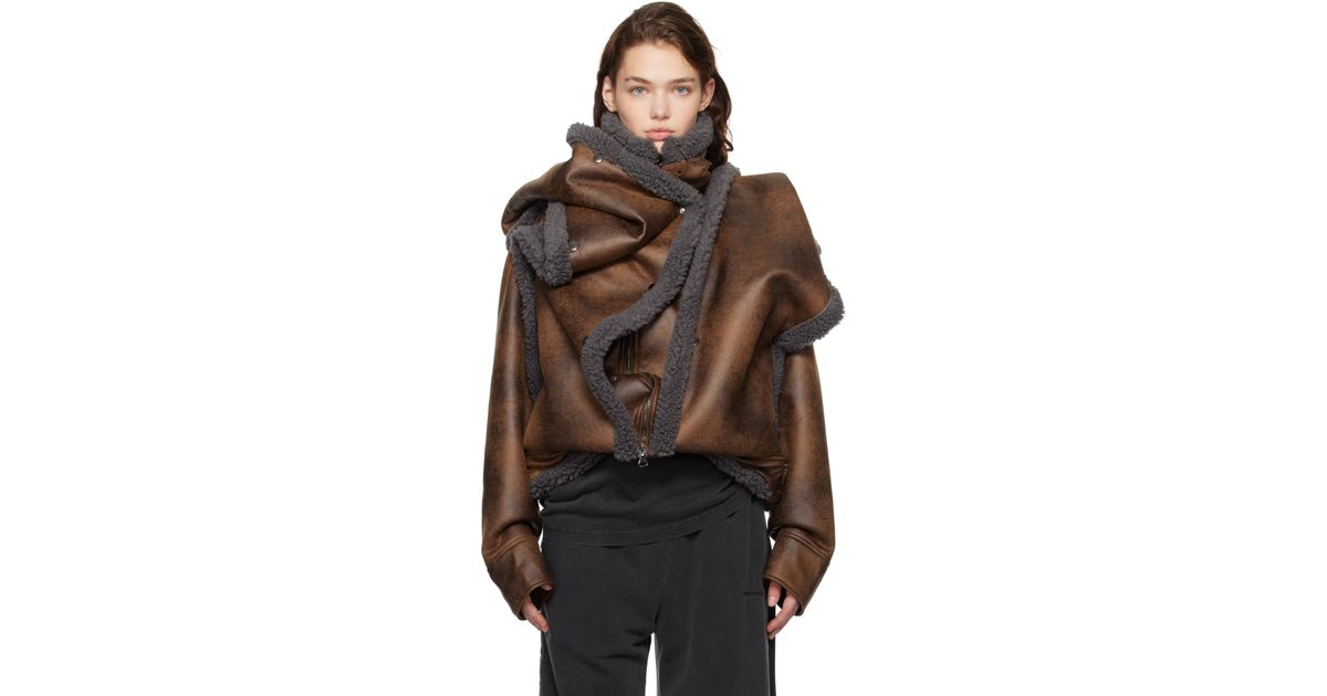 Y. Project Snap Off Panel Hood Aviator Faux-Shearling Jacket in 