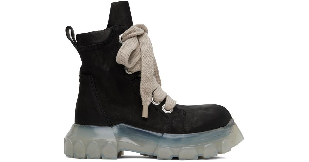 Rick Owens Jumbo Laced Bozo Tractor Boots in Black for Men Lyst UK