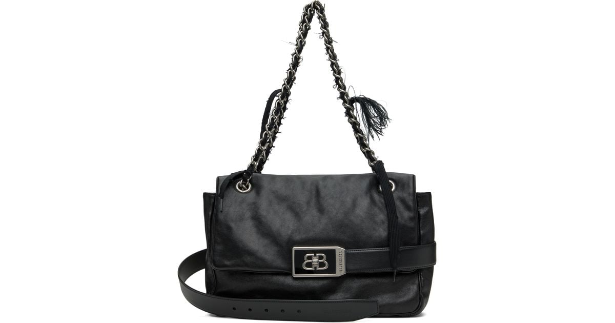 限定！即納！BALENCIAGA Modu Flap ミディアム チェーンバッグ Balenciaga Modu Flap Medium Chain Bag in Black | Lyst
