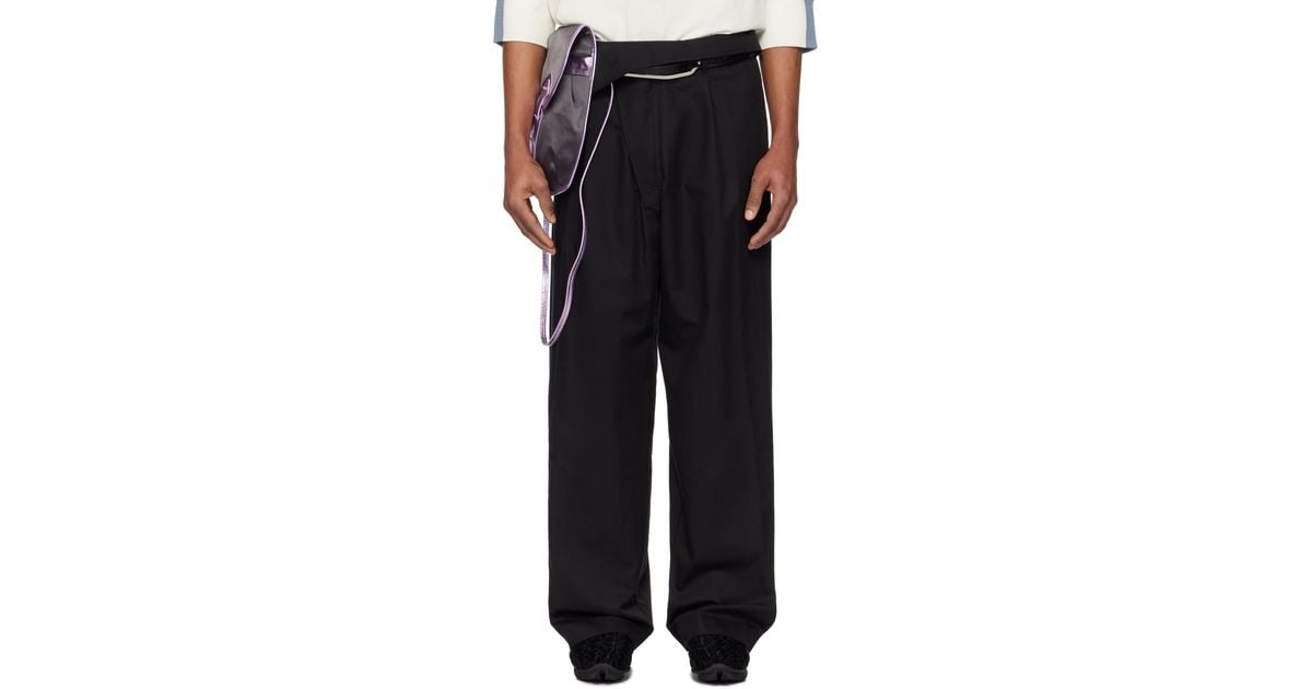 Kiko Kostadinov Navin Wide Leg Trousers in Black for Men | Lyst