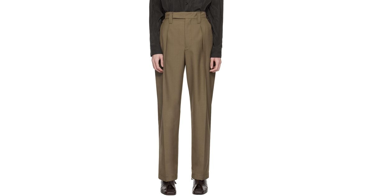 【関税込み】LEMAIRE トープ タックパンツ lemaire-designer-MU065-TAUPE-