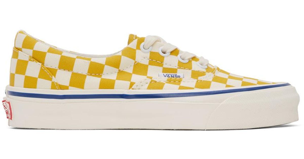 vans white and yellow checkered