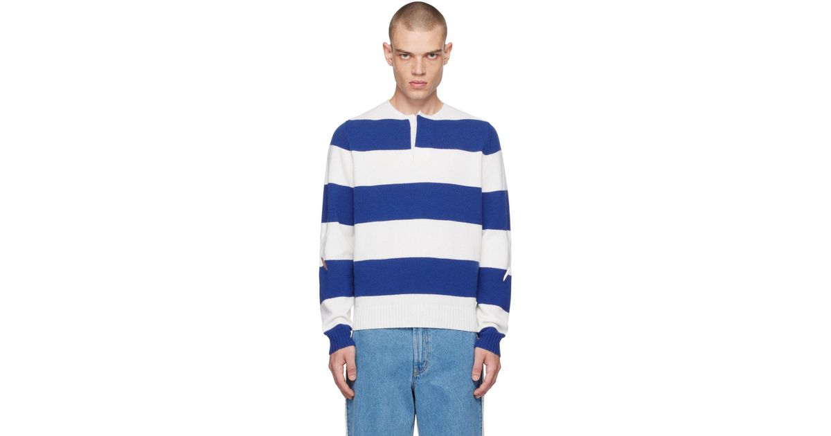 STEFAN COOKE Rugby Long Sleeve Polo in Blue for Men | Lyst