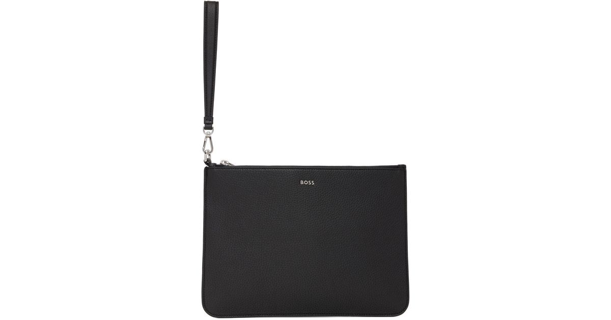 BOSS by HUGO BOSS Black Leather Pouch for Men Lyst