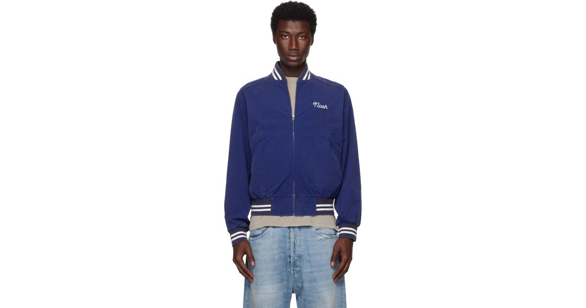 Noah Cotton Varsity Jacket in Blue for Men | Lyst