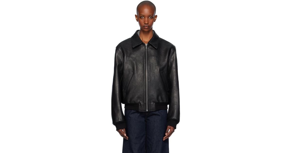 RECTO. Goatskin Leather Jacket in Black | Lyst