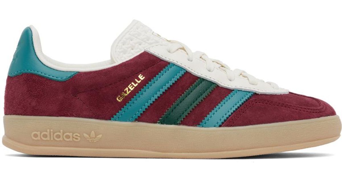 adidas Originals Burgundy Gazelle Indoor Sneakers in Black for Men