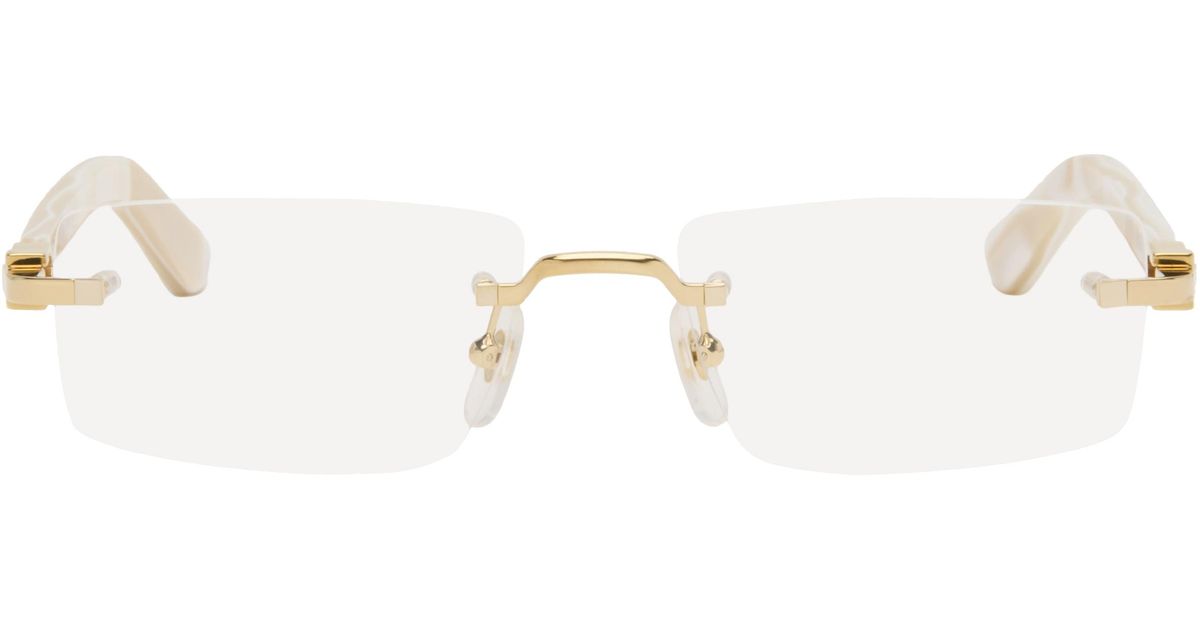 Cartier Ct0010 Rimless Cartier Off- Signature C Rimless Glasses in Black | Lyst