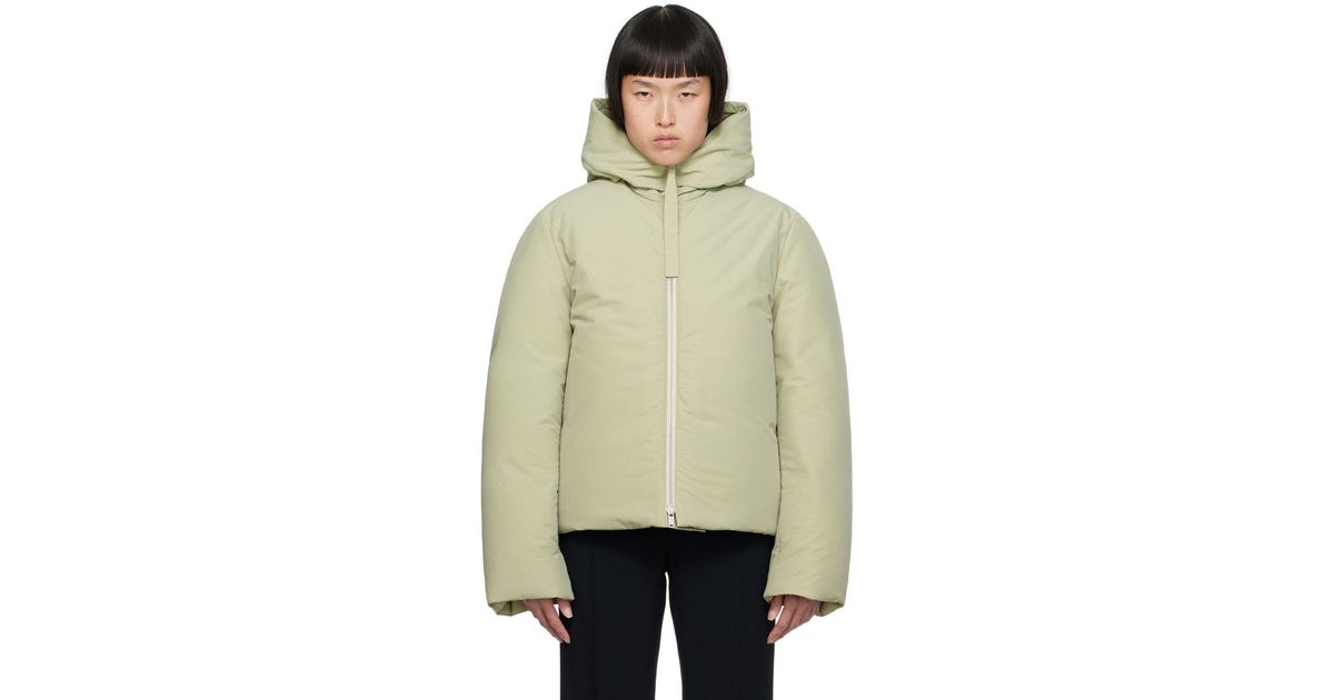 Jil Sander padded hooded down jacket - Green