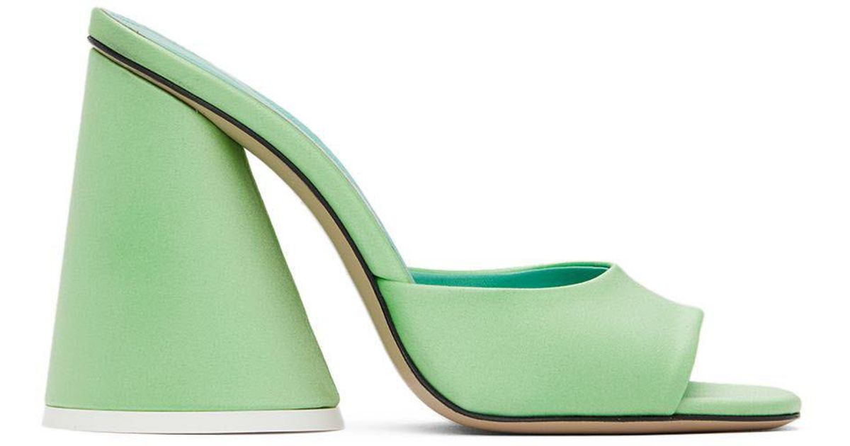 The Attico Satin Green Luz Heeled Sandals | Lyst Australia