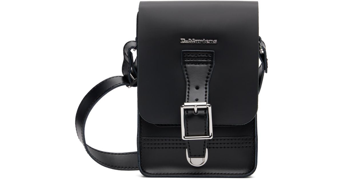 Dr Martens★LEATHER VERTICAL CROSSBODY BAG★BLACK Leather Vertical Crossbody Bag in Black | Dr. Martens