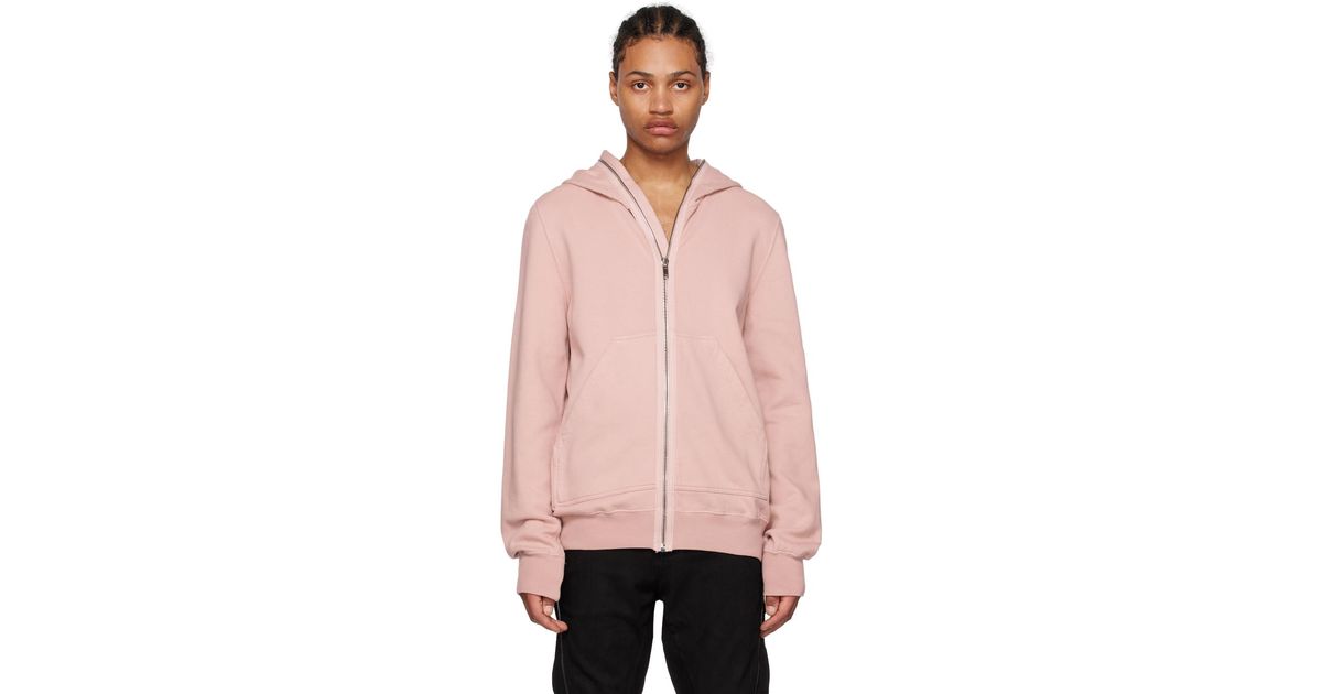 Rick Owens Pink Zip Hoodie for Men | Lyst Australia