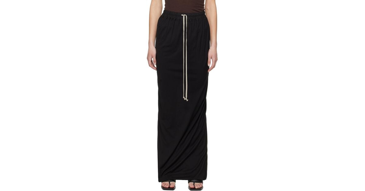 Rick Owens ブラック Hollywood Pull On Pillar マキシスカート