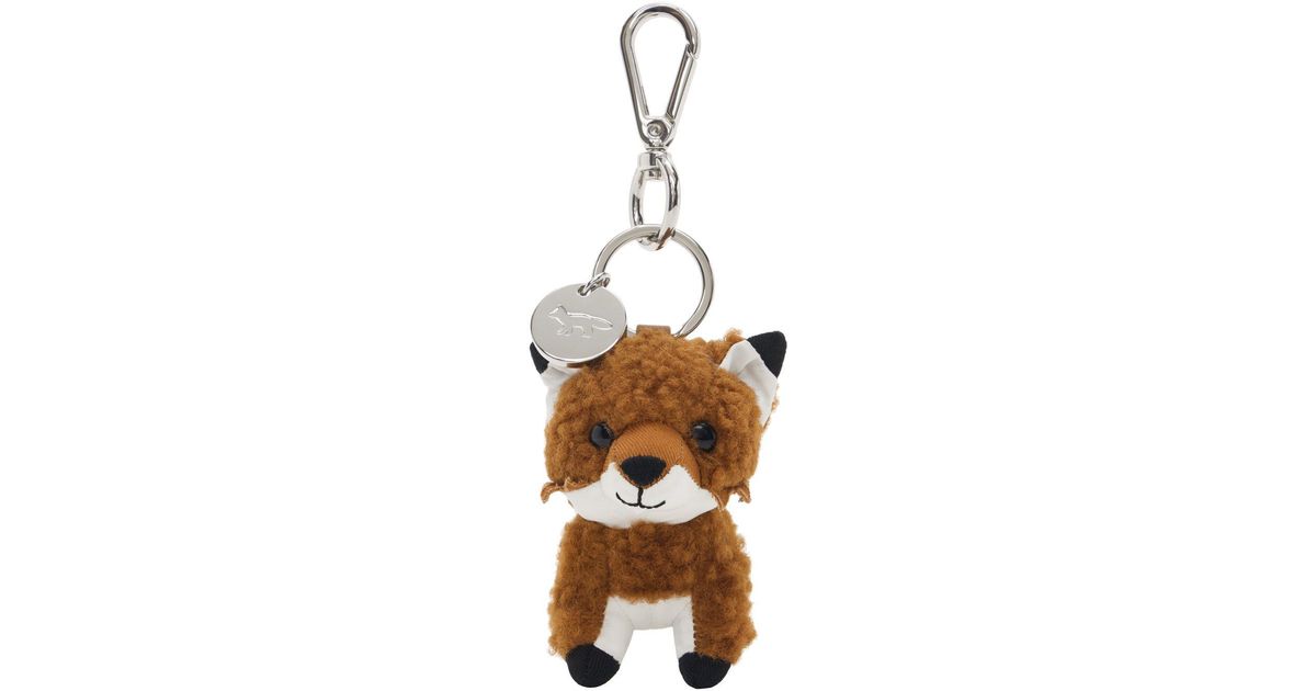 Maison Kitsuné Small Fox Keychain in Black | Lyst