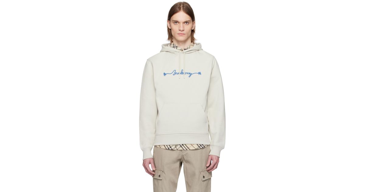 【BURBERRY】KNOT LOGO HOODIE Knot Logo Cotton Hoodie in Sail - Men | Burberry® Official