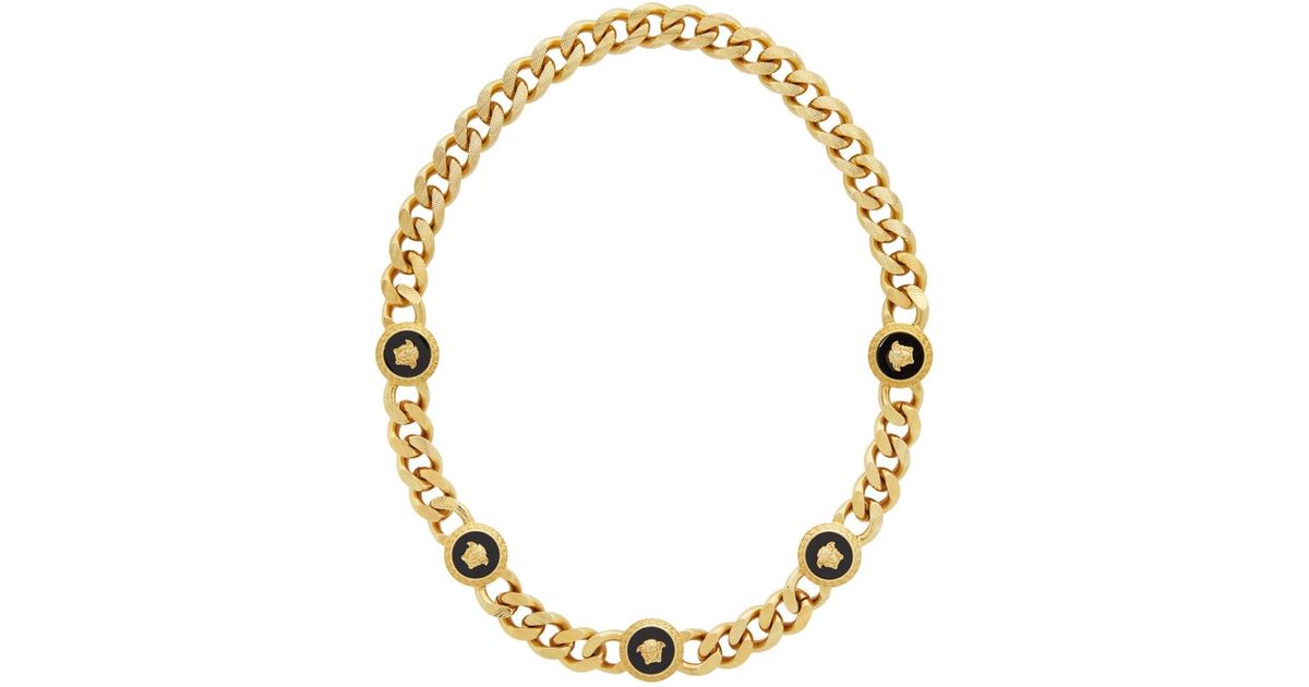 versace 3 medusa gold chain necklace
