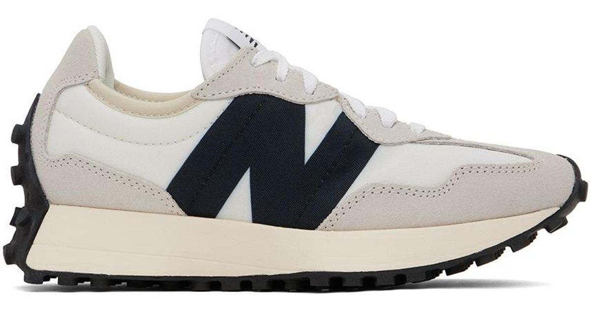 New Balance Taupe & Off-white 327 Sneakers in Black | Lyst