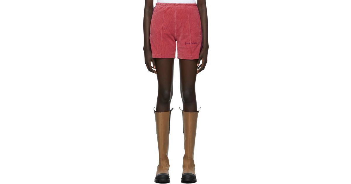 Palm Angels Pink Corduroy Track Shorts | Lyst