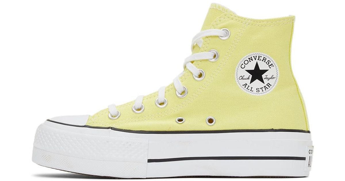 Mona Lisa Crítica esponja Converse Yellow Color Platform Chuck Taylor All Star High Sneakers | Lyst