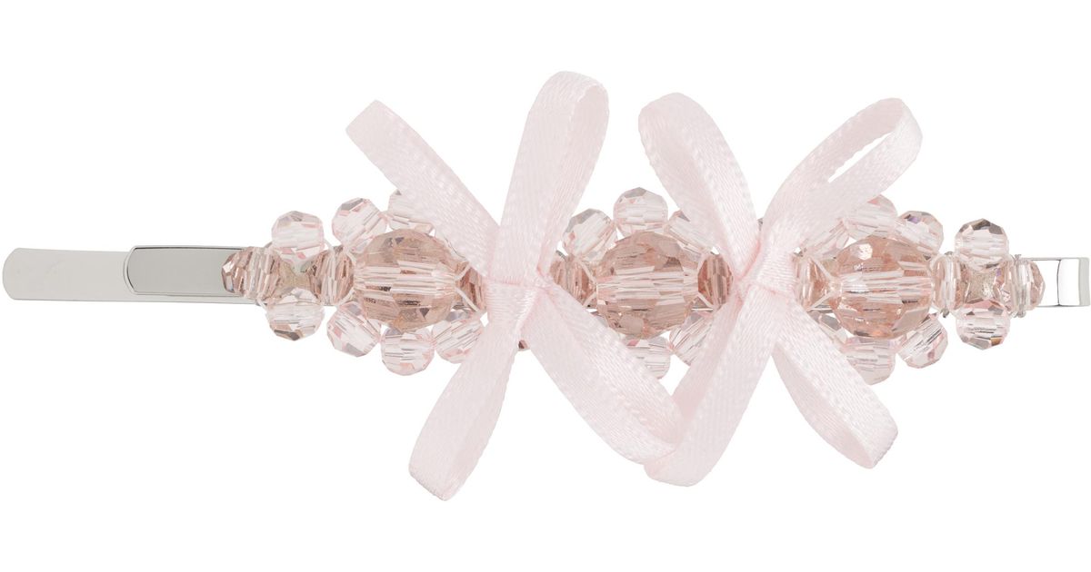 Simone Rocha Petite Bow Detail Flower Hair Clip in Black | Lyst UK