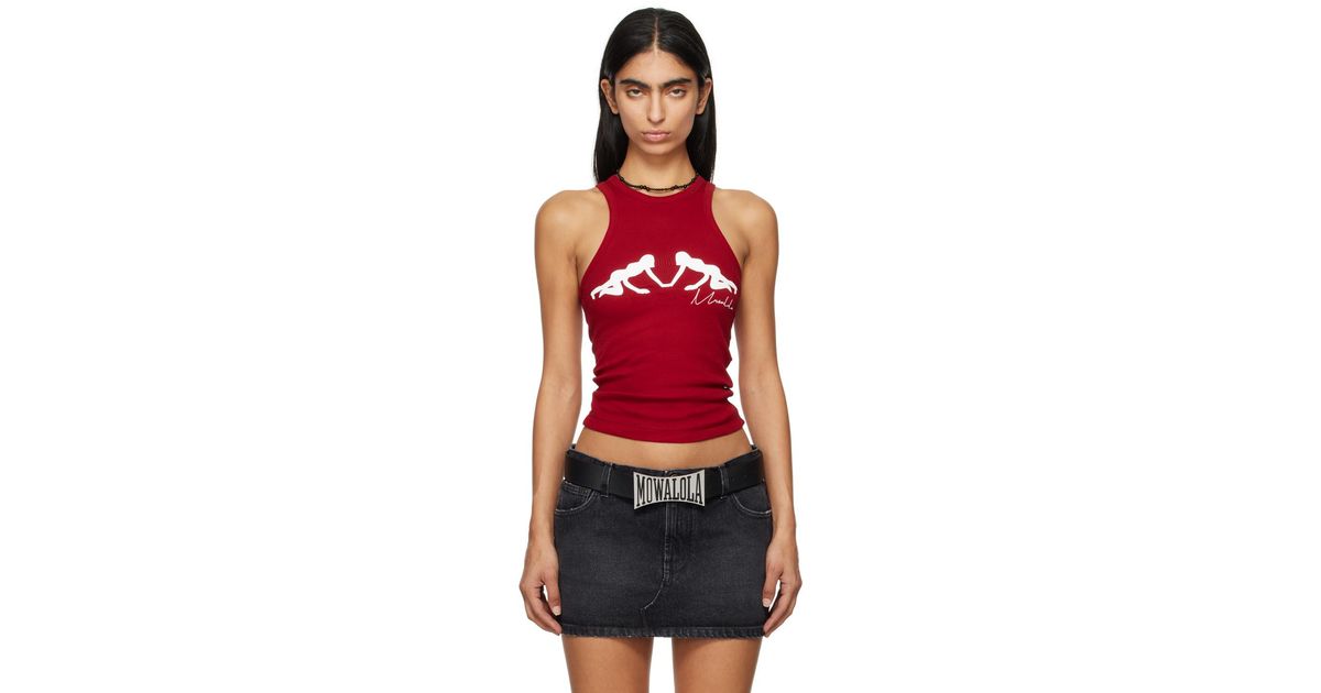 Mowalola Maxine Tank Top in Red | Lyst Canada