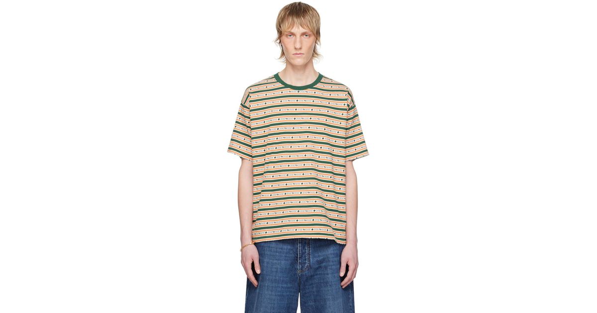 【関税込み】Bode グリーン Scottie ジャカード Tシャツ bode-designer-GREEN-Scottie-