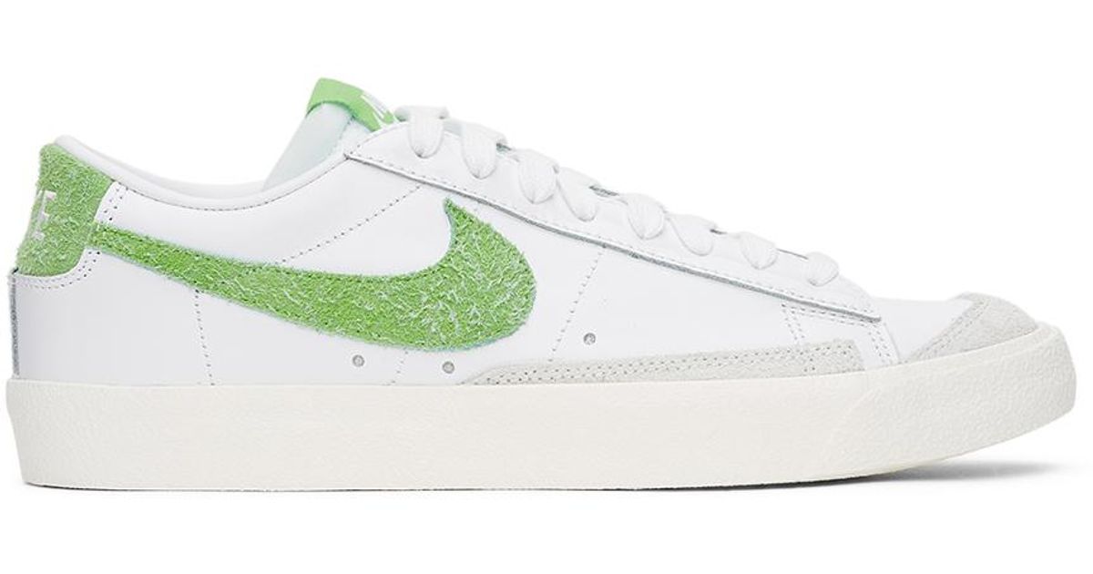 nike white and green blazer low
