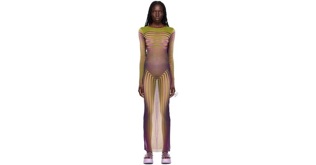 ワンピース JEAN PAUL GAULTIER MARINIERE STRIPES LONG DRESS Black 'The Marinière' Striped Maxi Dress by Jean Paul