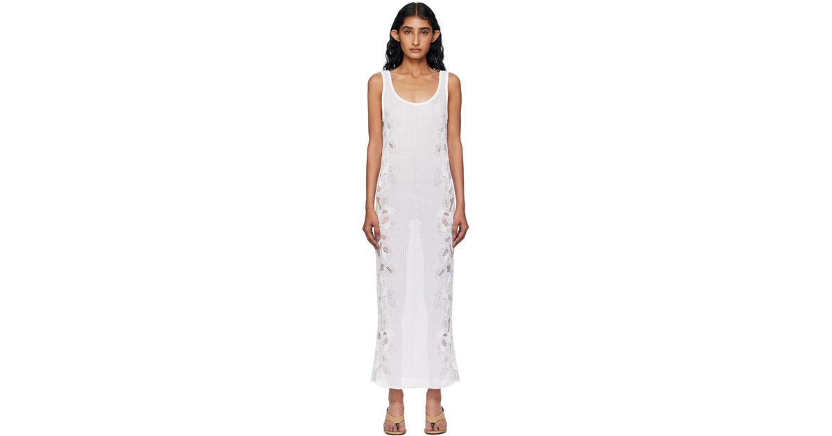 Alaa Guipure Lace Flower Midi Dress in Black | Lyst