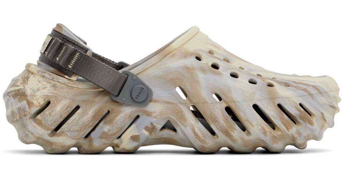 Crocs™ Beige Echo Marbled Clogs in Black for Men | Lyst