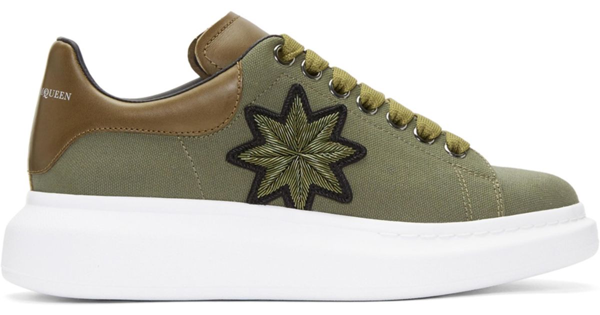 Green Embroidered Oversized Sneakers 