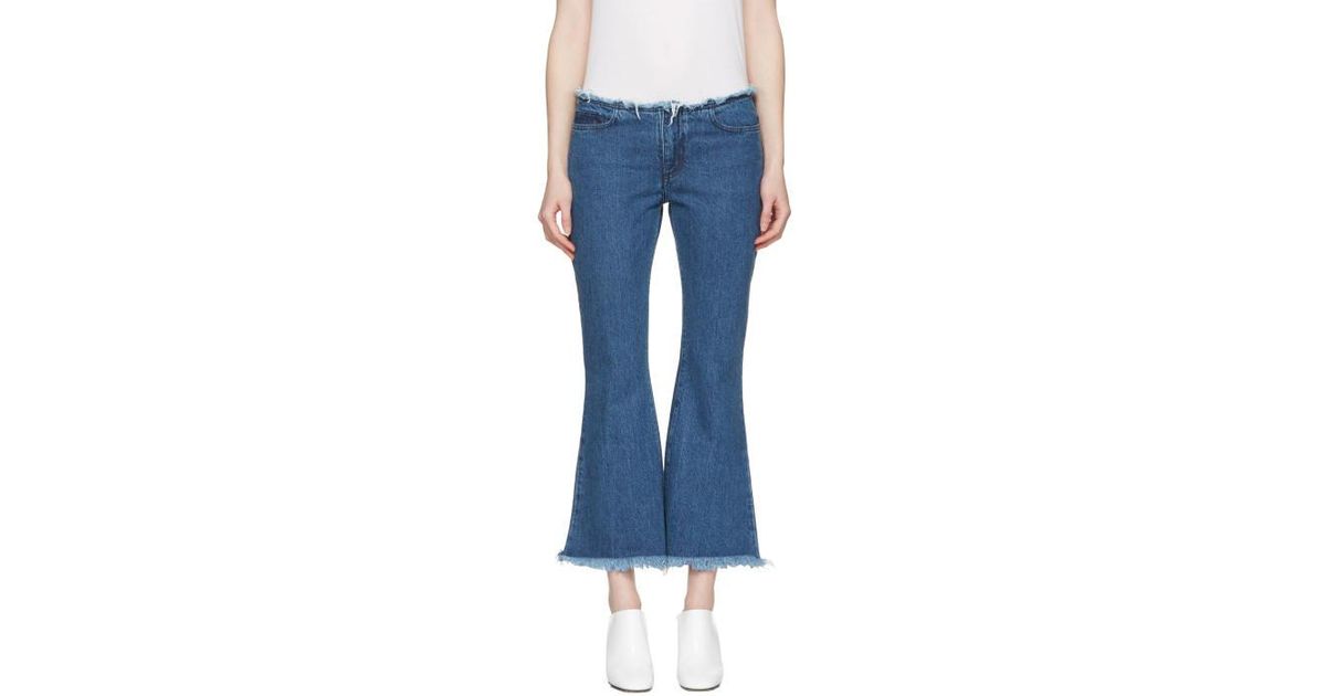 flare capri jeans