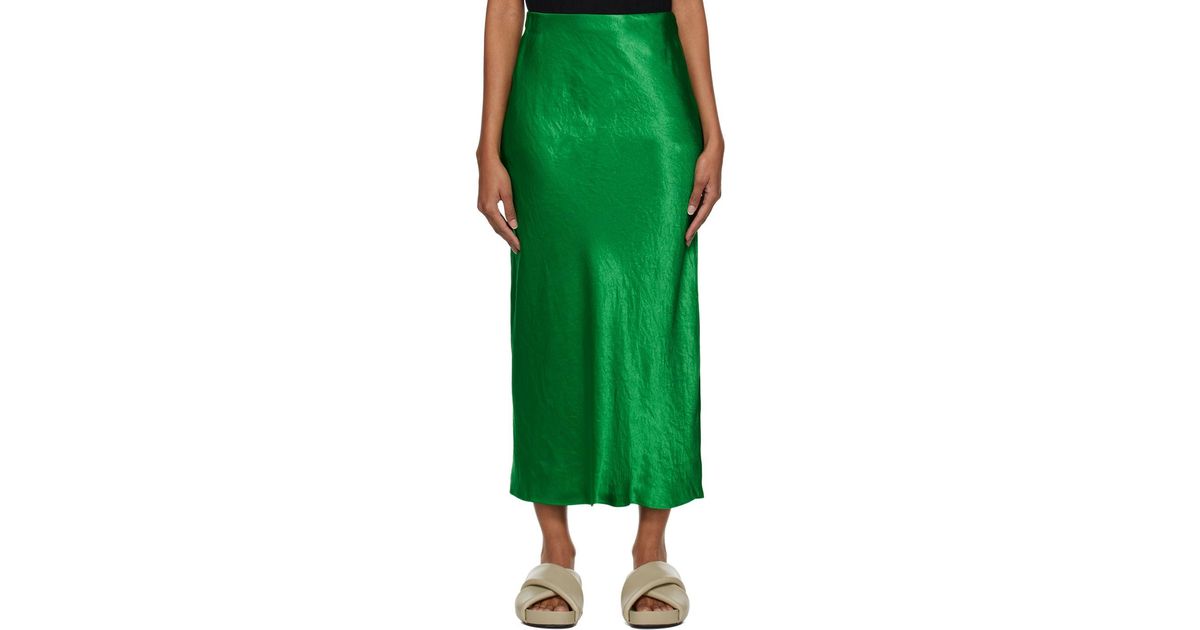 Vince Green Slip Maxi Skirt Lyst