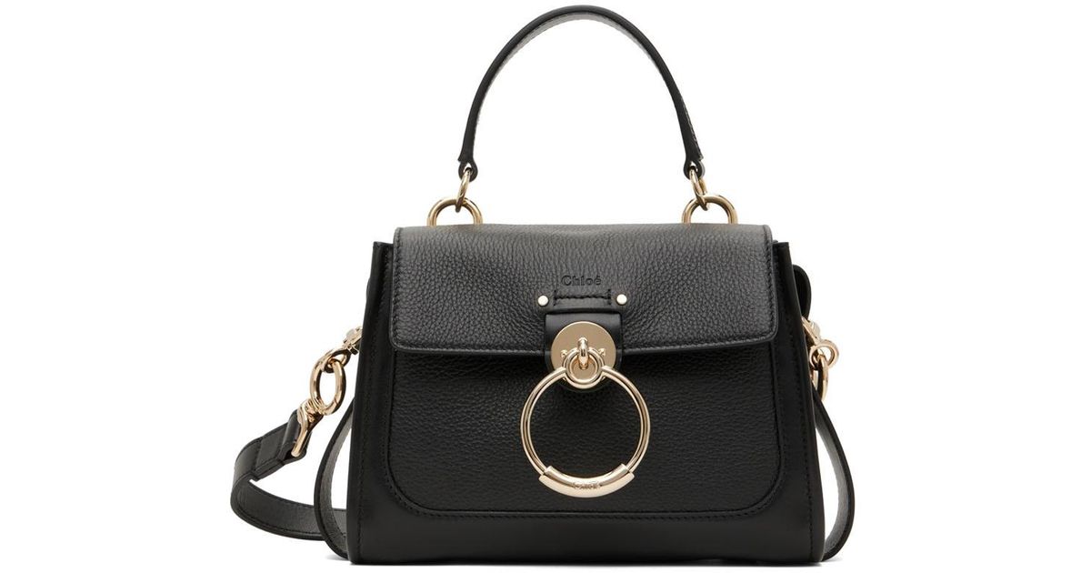 Chloé Leather Black Mini Tess Day Bag | Lyst