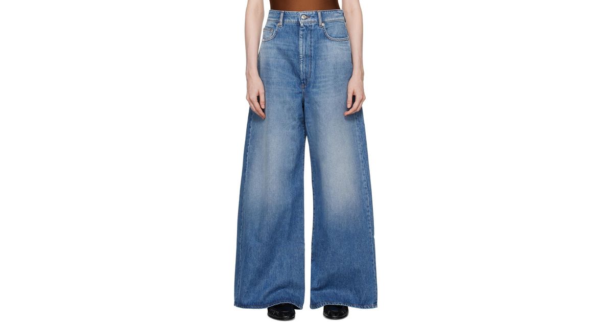 Sportmax Oversized Low-Rise Procida Jeans in Blue | Lyst Canada
