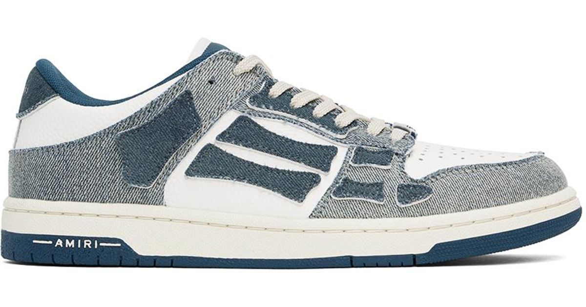 【AMIRI】ヴィンテージ デニム スケルトップ ロースニーカー Amiri Vintage Denim Skel Top Low Sneakers in Black for Men