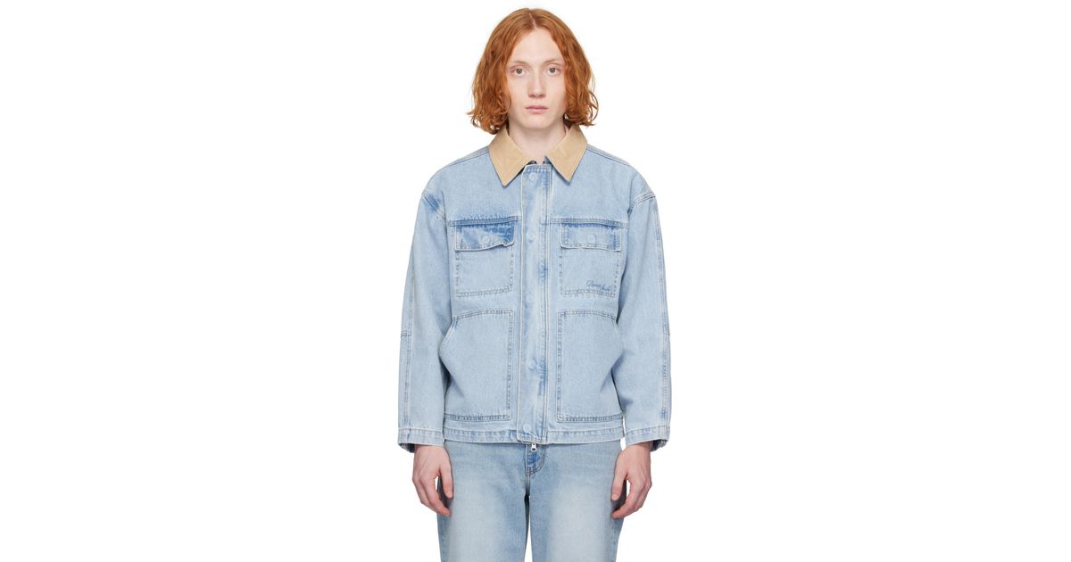 Devon Worker Jacket Stream Sky Retro Contrast