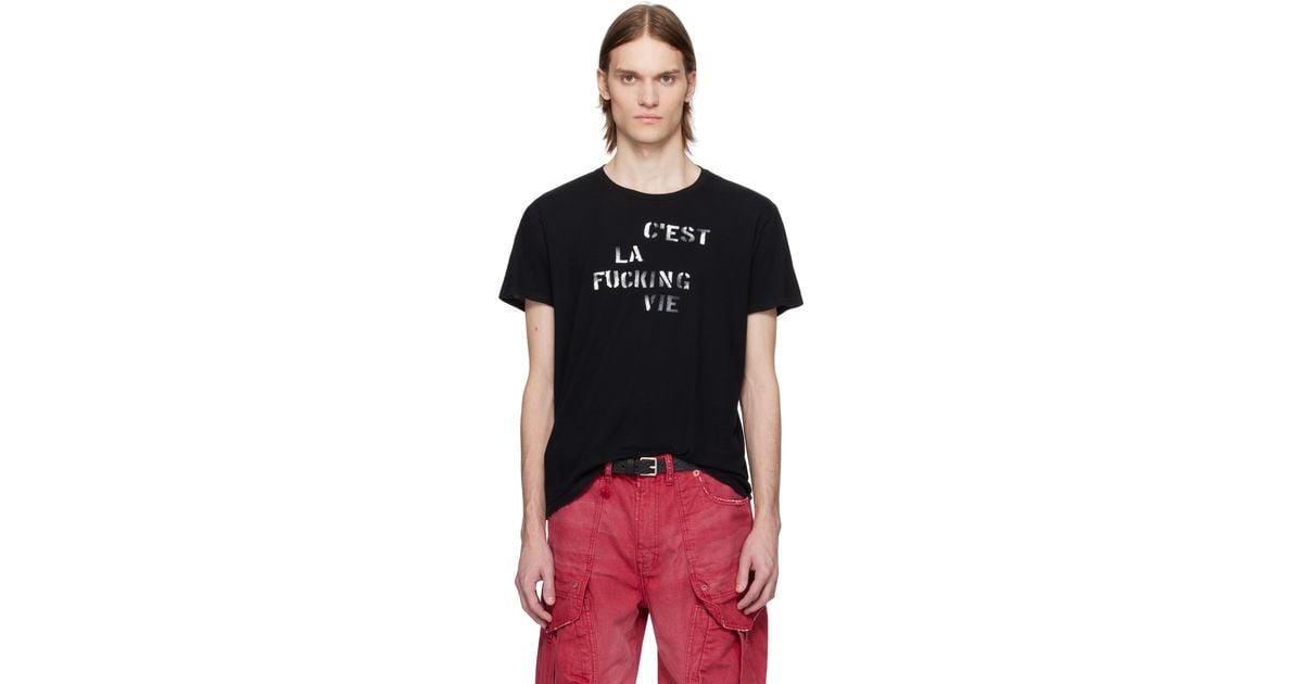 R13 'C'Est La Fucking Vie' Boy T-Shirt in Black for Men