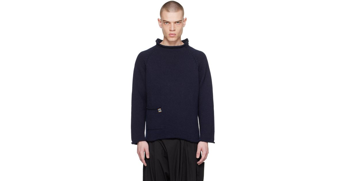 Xenia Telunts Indigo Fisherman Sweater in Blue for Men | Lyst UK