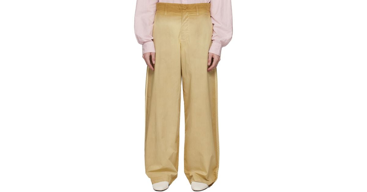 【送料&関税込】J.W. Anderson Pinch Seam Garment Dye Trouser JW Anderson Pinch Seam Garment Dye Trousers in Natural | Lyst