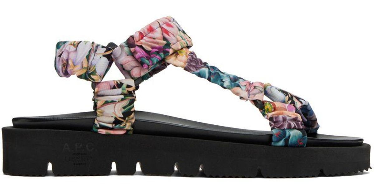A.P.C. . Multicolor Liberty Sandals in Black | Lyst