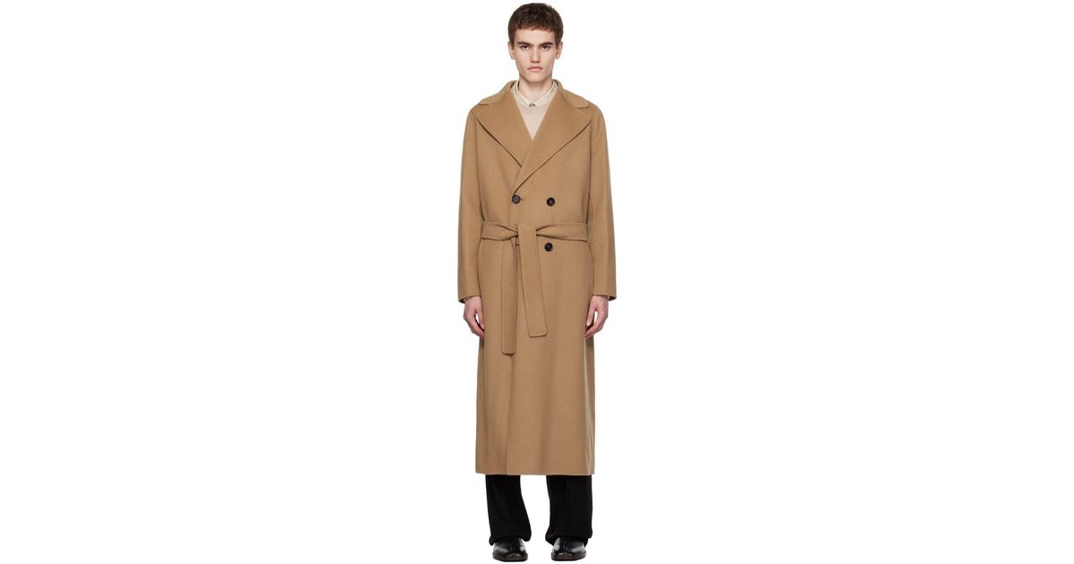 Max Mara Beige Paride Coat In Black For Men Lyst