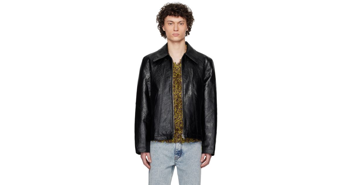 Séfr Duke Faux-leather Jacket in Black for Men | Lyst