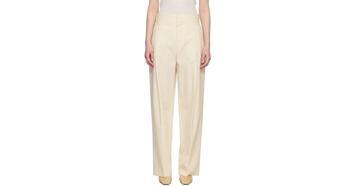 Maria McManus Off-white Pleated Trousers in Natural | Lyst