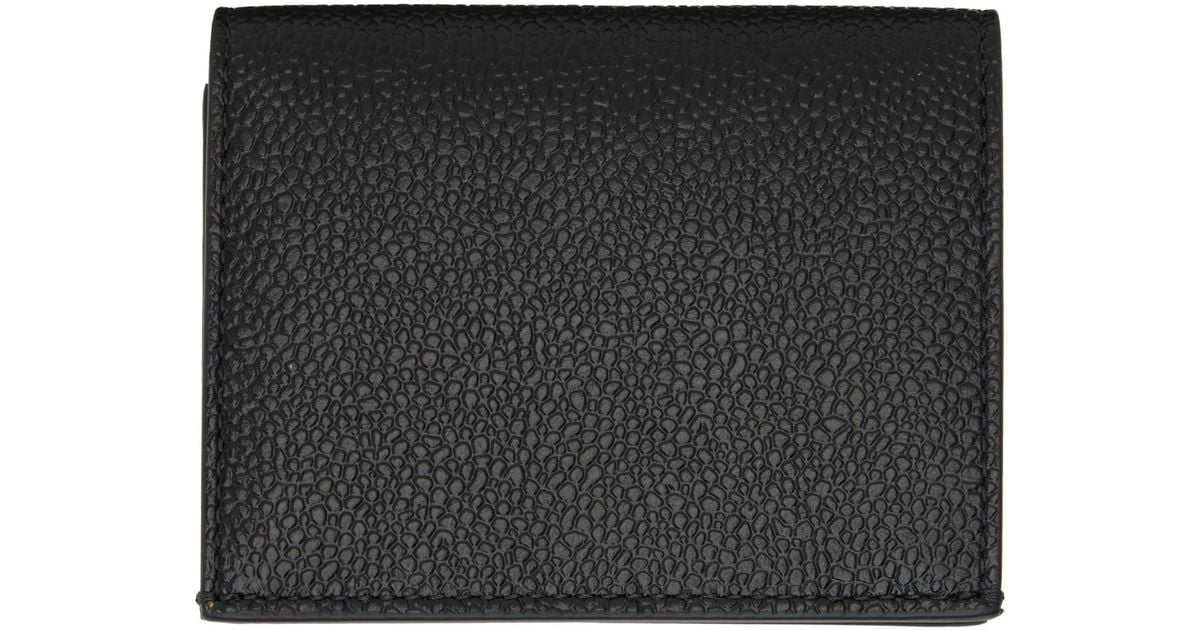 Thom Browne Pebble Grain Double Card Holder in Black for Men | Lyst UK