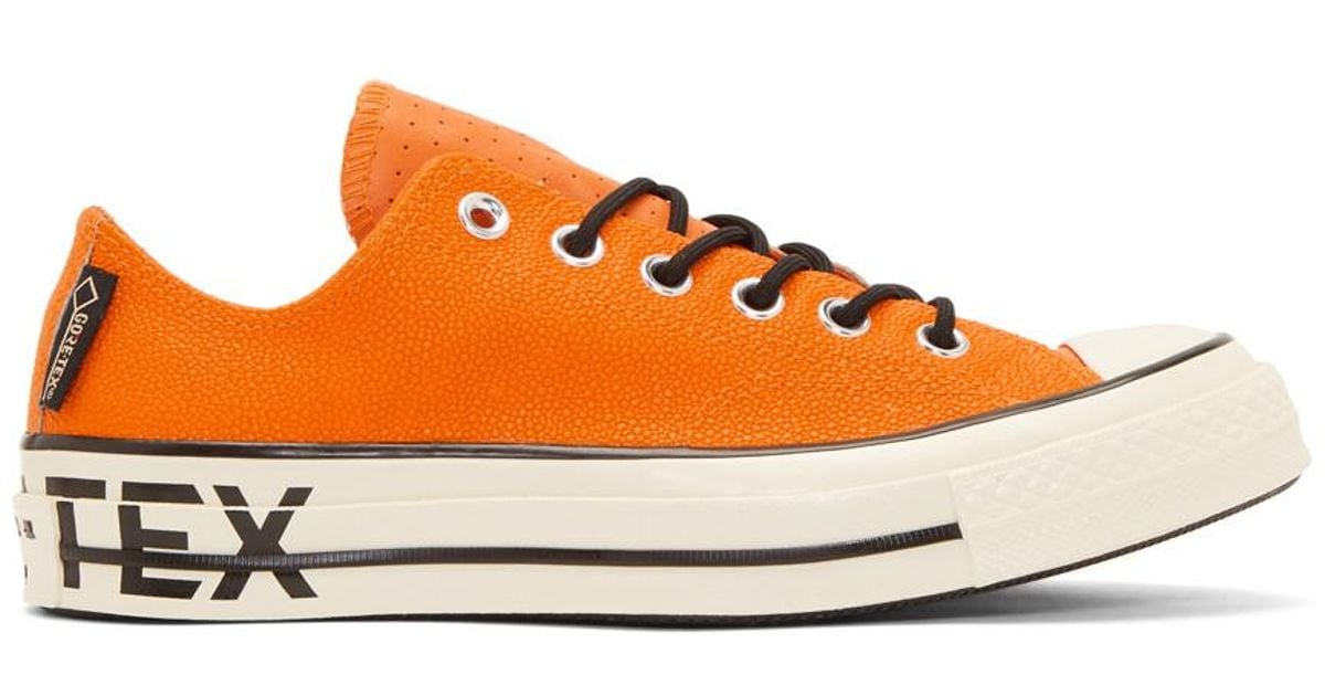 Converse Orange Leather Chuck 70 Low Sneakers for Men | Lyst