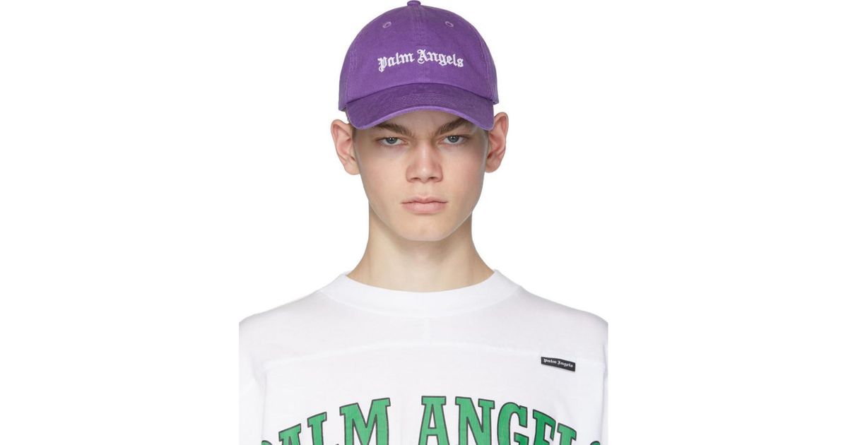 Palm Angels Cotton Purple Logo Cap for 