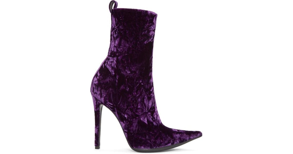 purple velvet boots