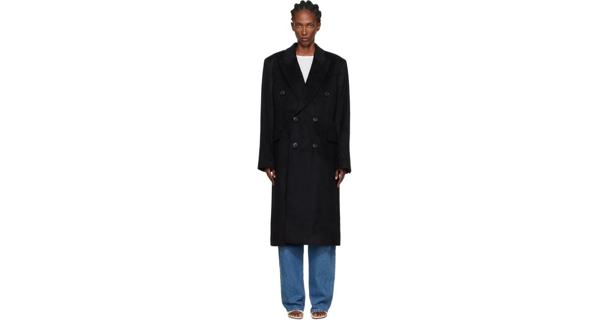 Grey Our Legacy Whale Coat Black Hairy Wool Our Legacy Whale Coat